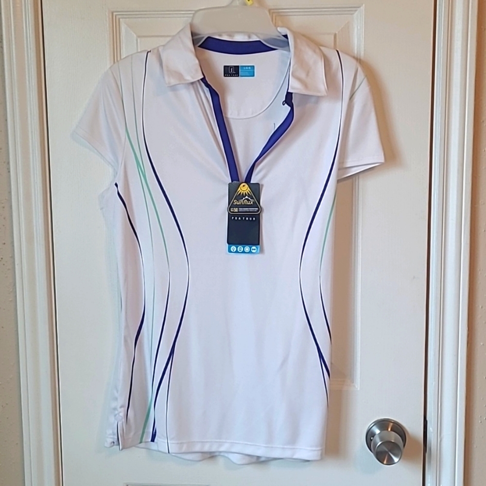 PGA TOUR MOTION FLUX GOLF SHIRT SIZE L NWT